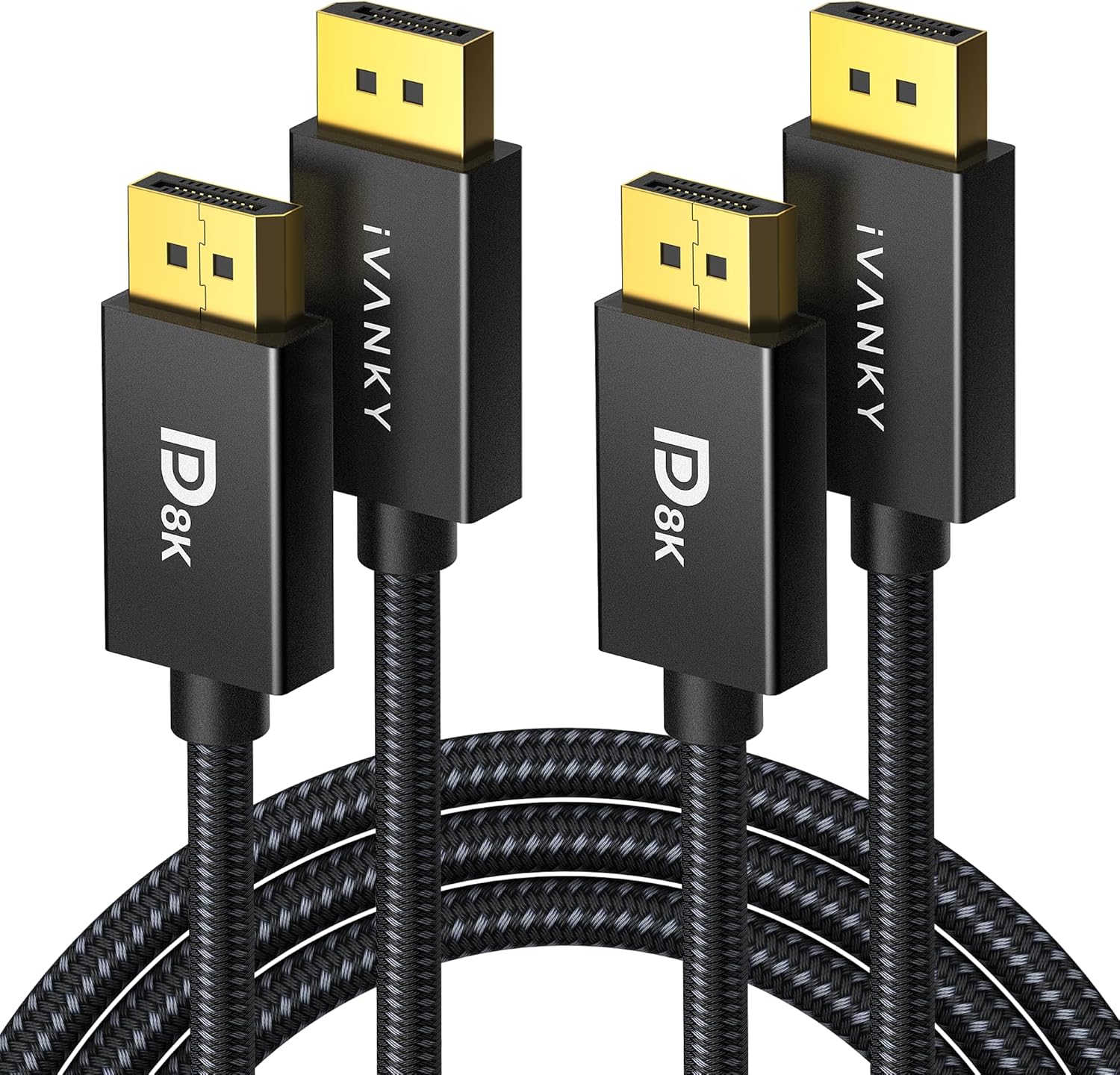 IVANKY DisplayPort Cable 1.4, [2 Pack, 10ft] 8K