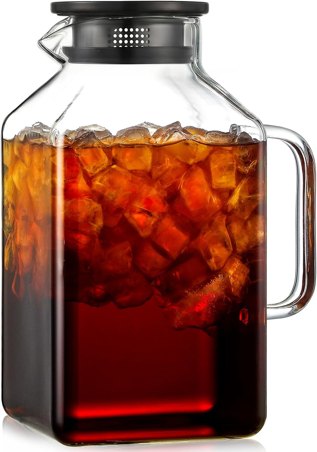 1 Gallon Square Glass Pitcher with Lid and