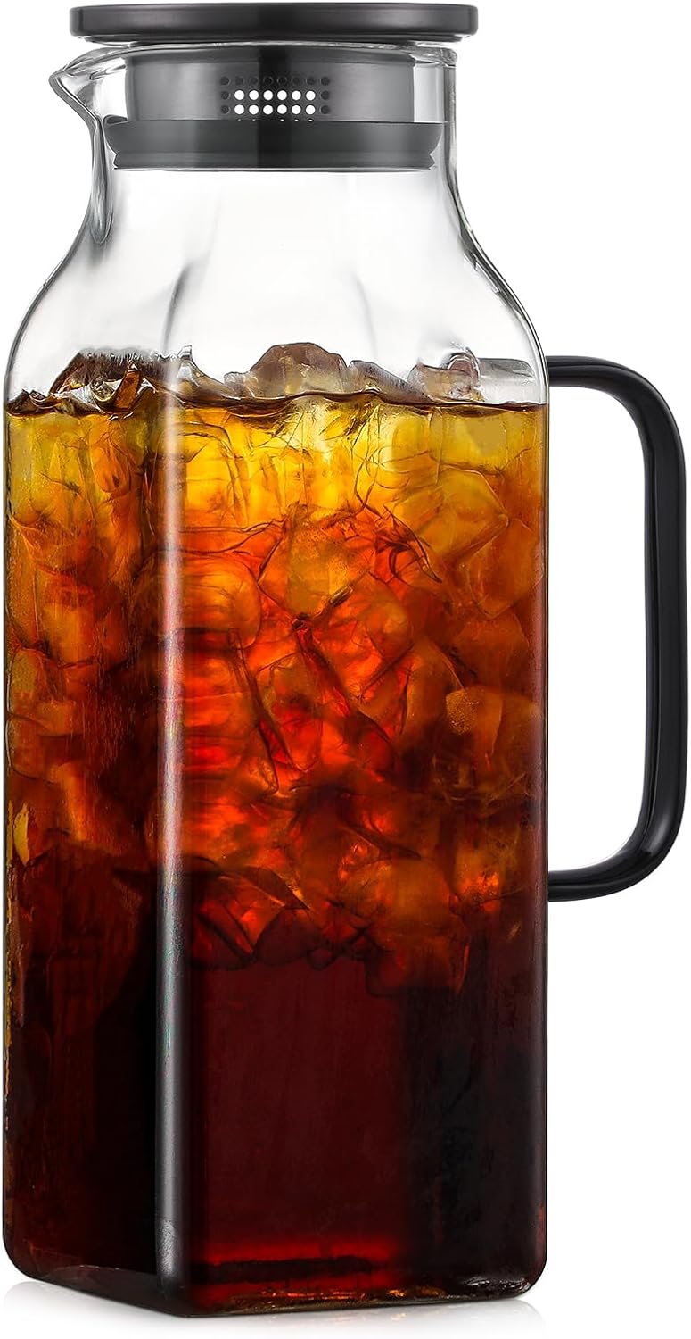 2 Quart (68 oz) Square Glass Pitcher with