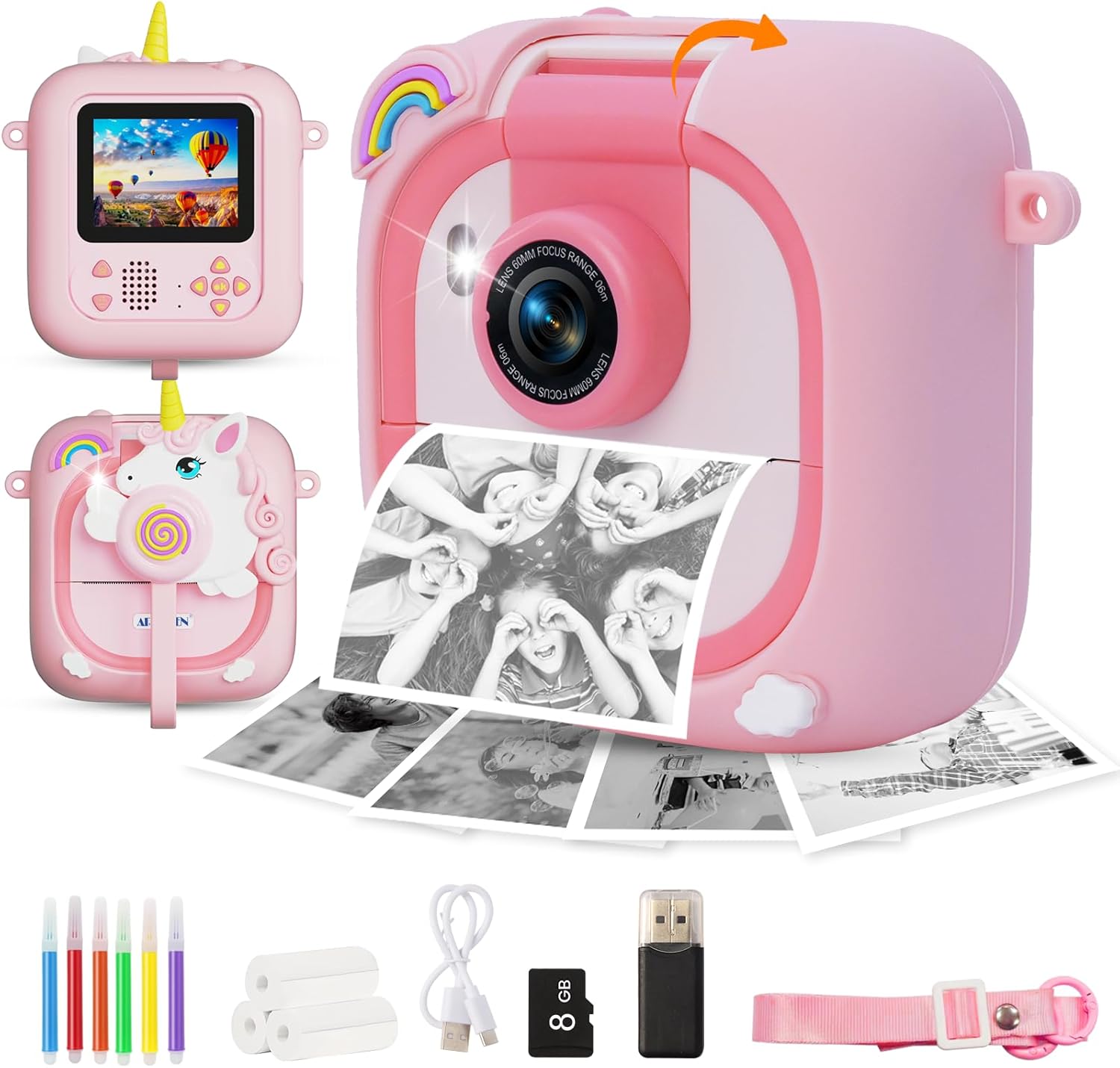Kids Camera Instant Print for Girls Boys, 1080P