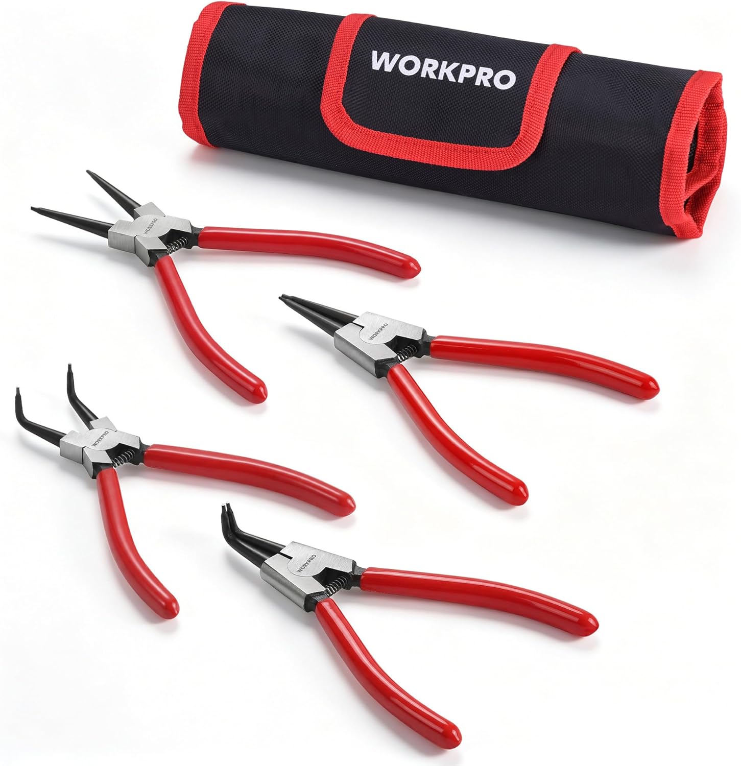 WORKPRO 4-Piece Snap Ring Pliers Set, 7-Inch Internal
