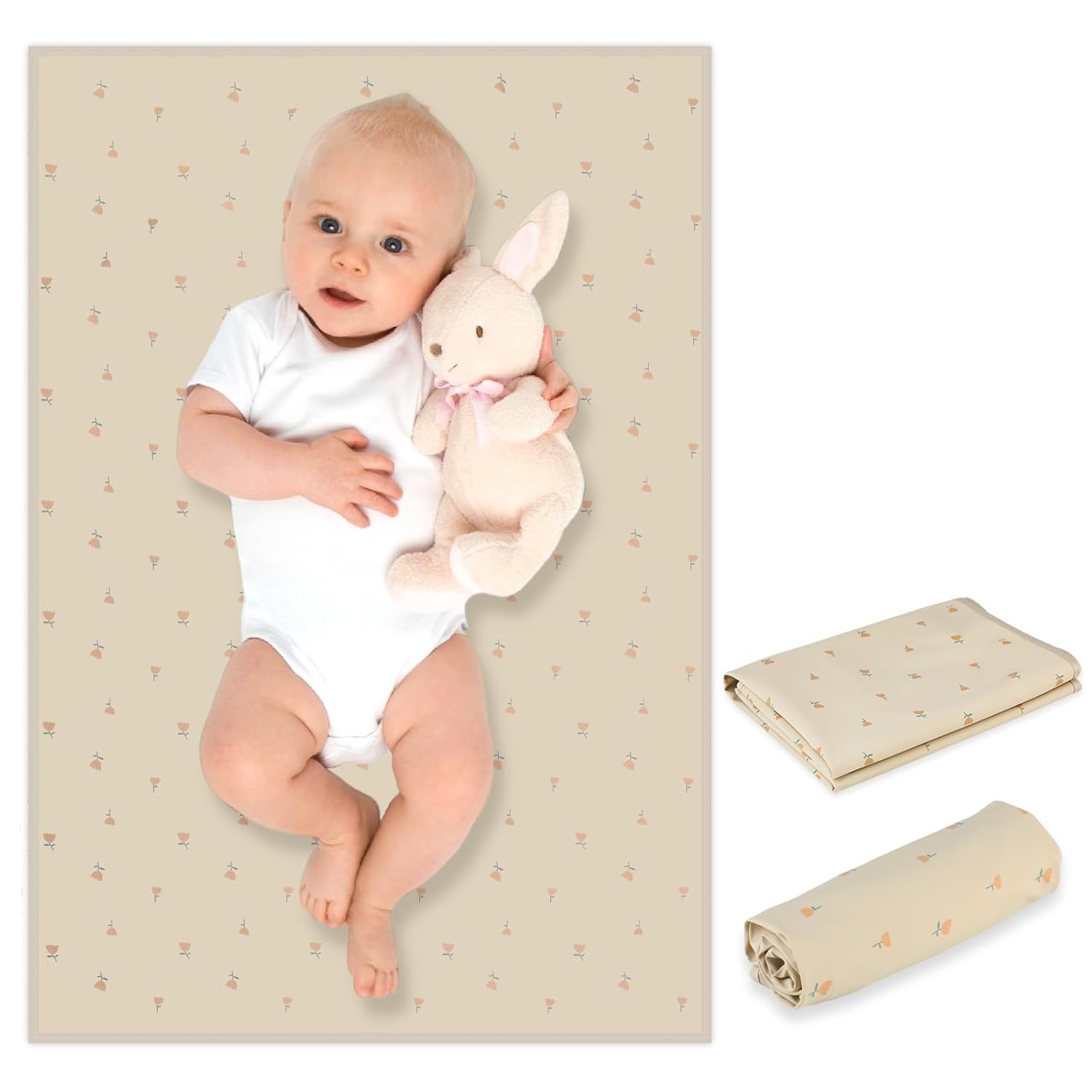 Vegan Leather Portable Changing Pad - Compact &