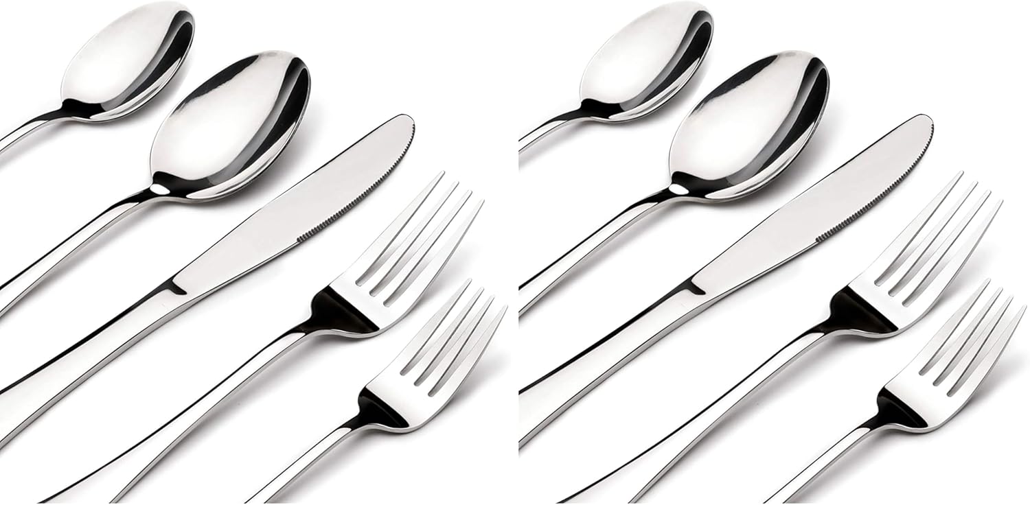 60 Piece Silverware Set for 12, Heavy Duty