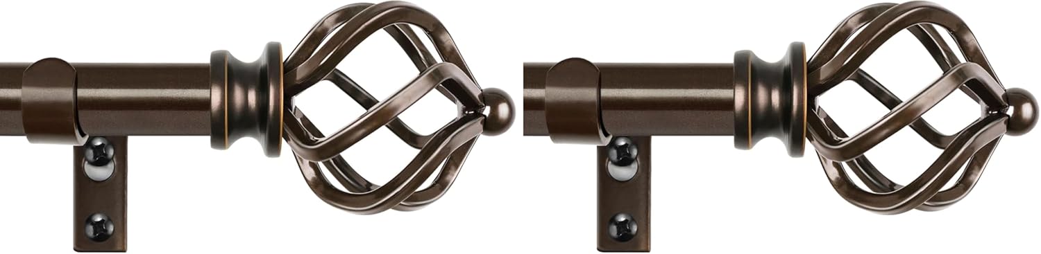 KAMANINA Bronze Curtain Rod 32 to 58 Inch