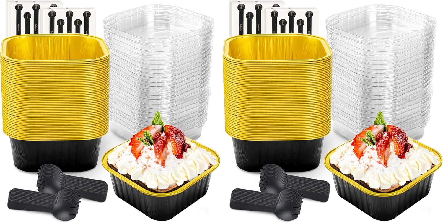 NPLUX 50 Pcs Mini Square Baking Cups with