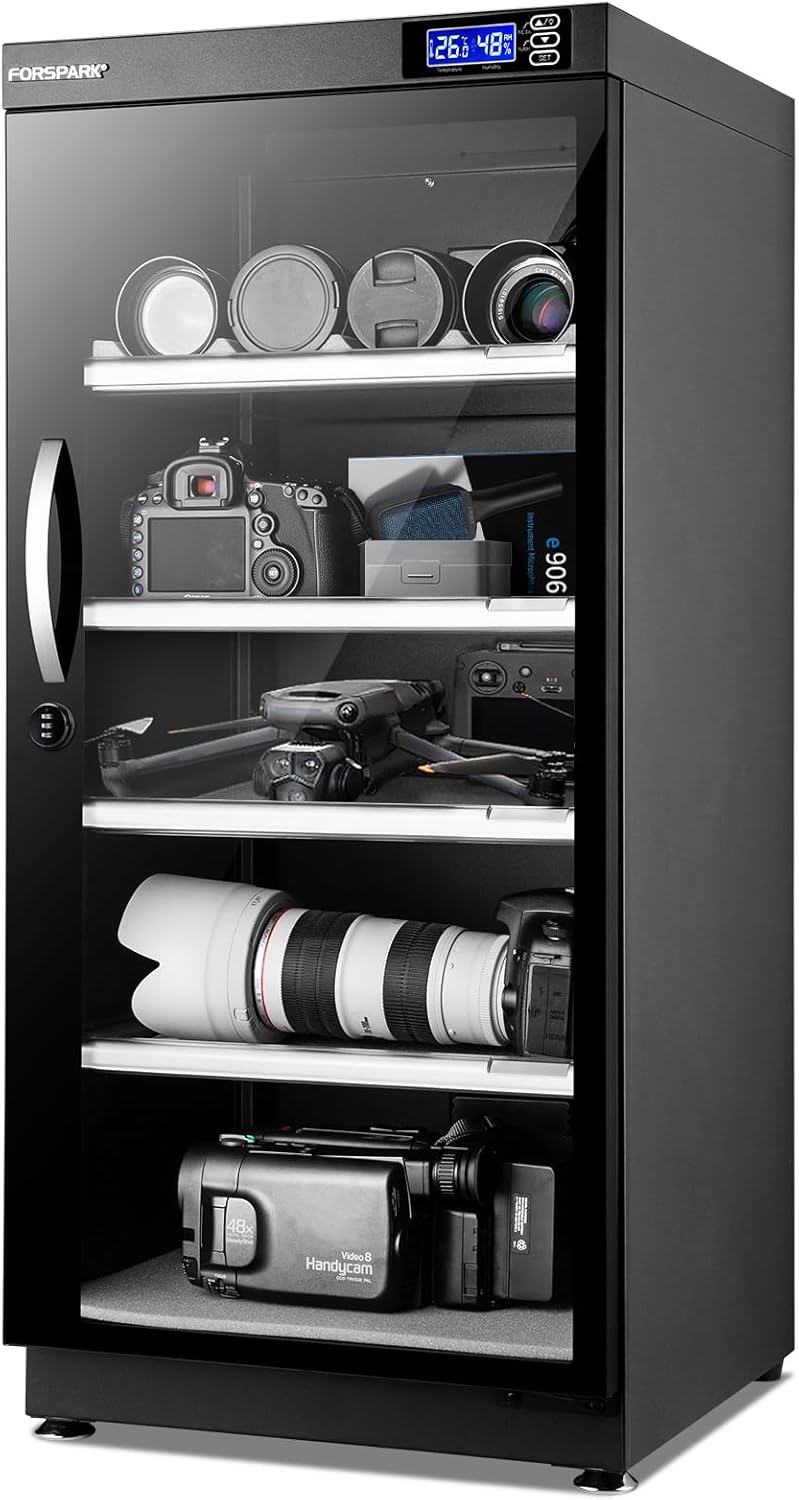 FORSPARK 125L Dual-Core Camera Dehumidifier Dry Cabinet, Quiet