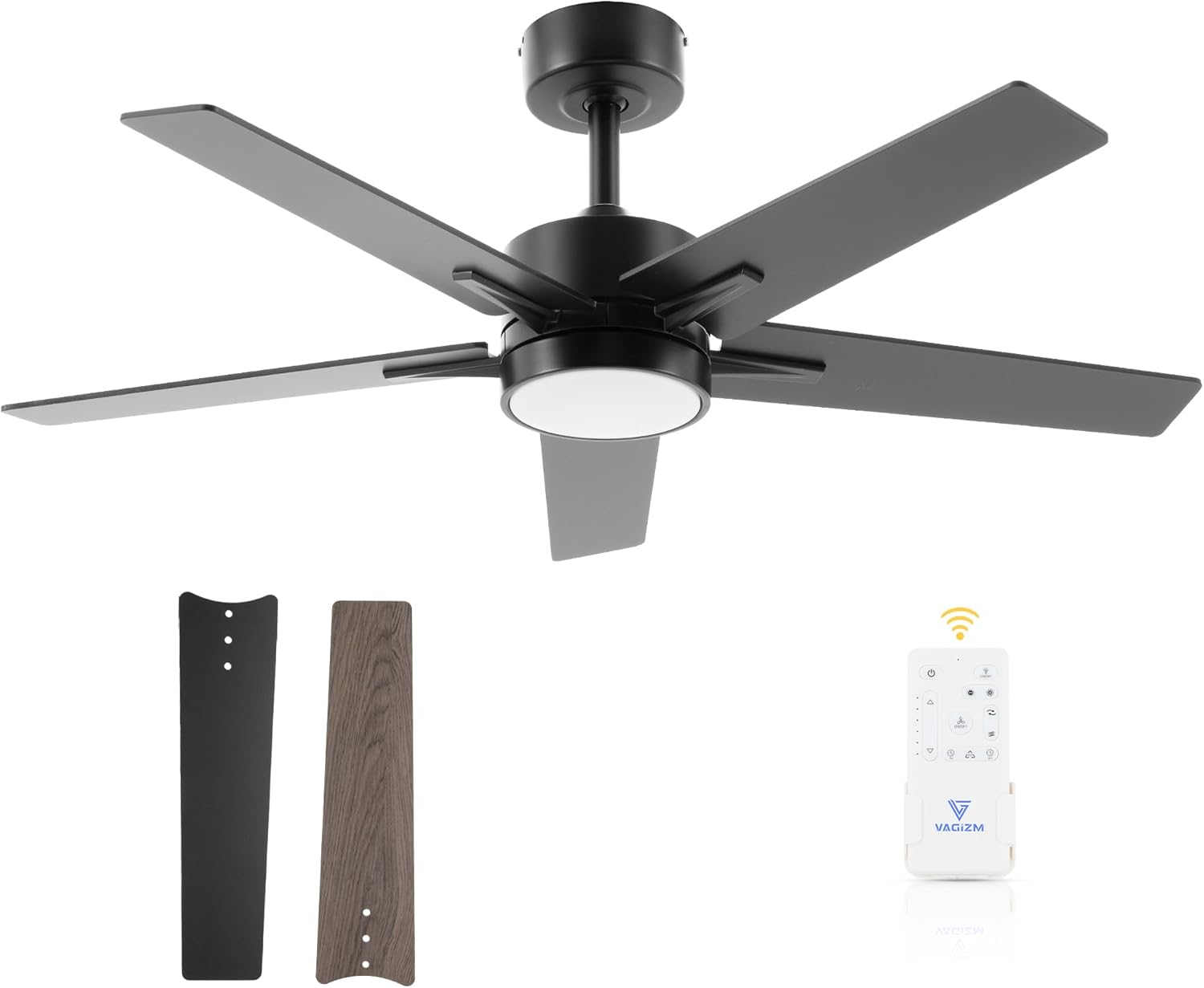 Ceiling Fan with Light Remote: 42 Inch Modern