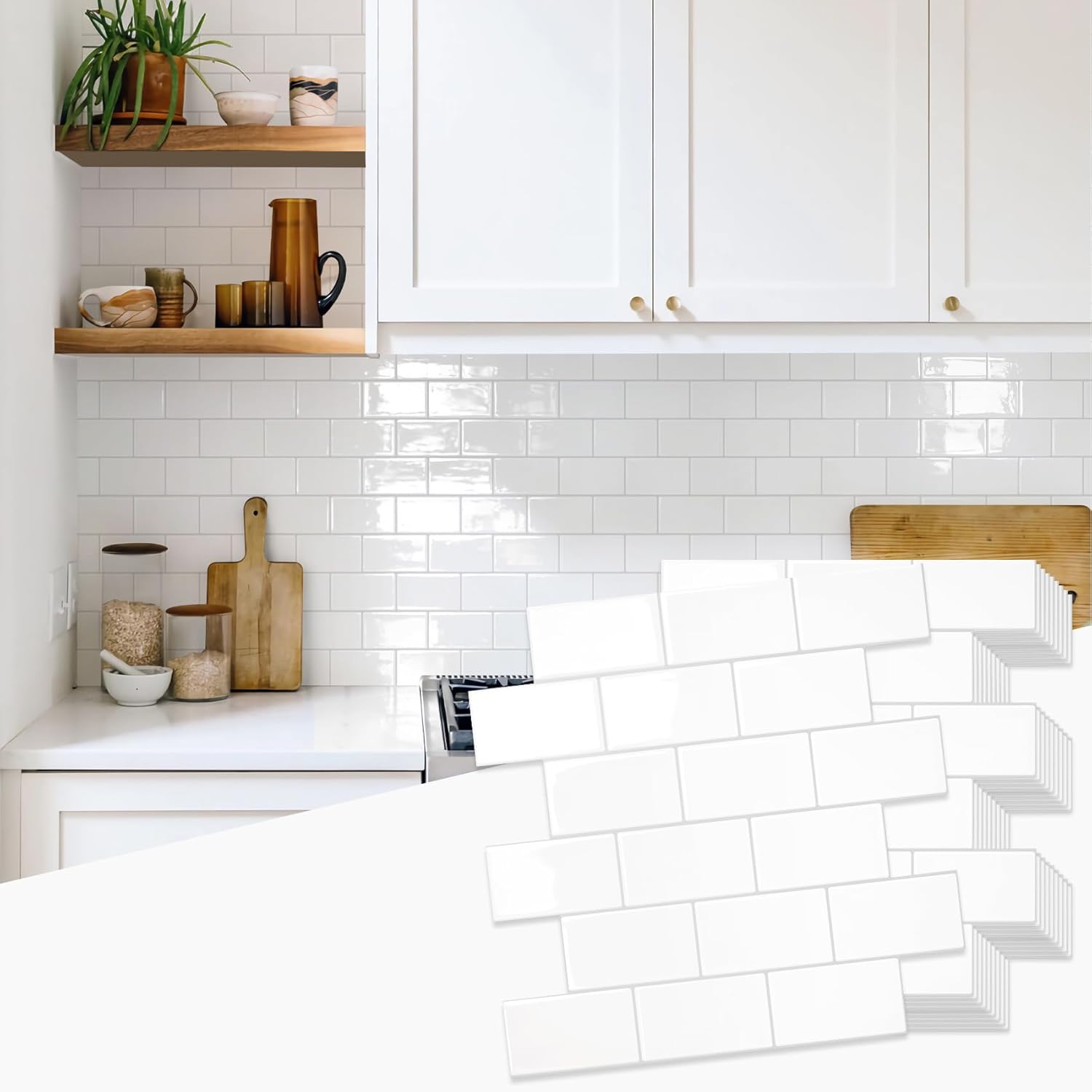 STICKGOO Peel and Stick Backsplash Subway Tiles, 10