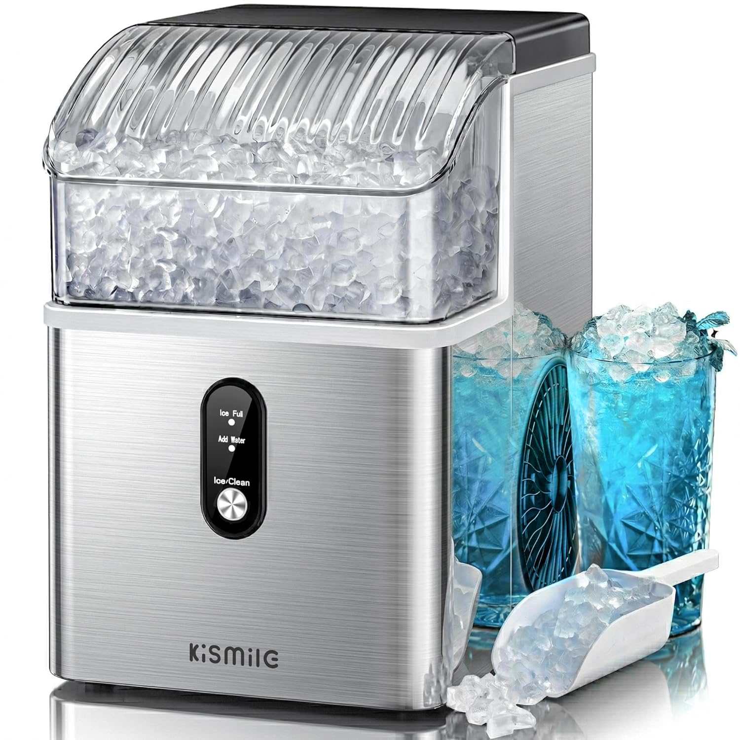 Kismile Nugget Ice Maker Countertop, Portable Ice Machine