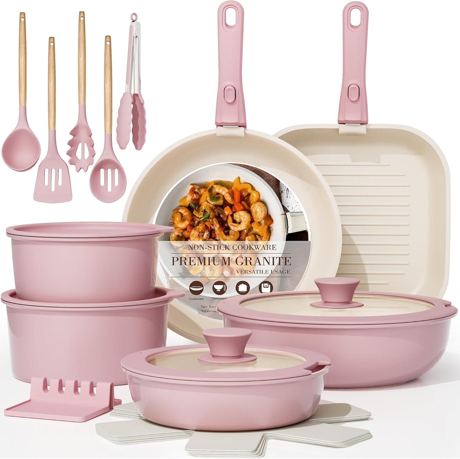 Astercook 23 Pcs Pots and Pans Set Non