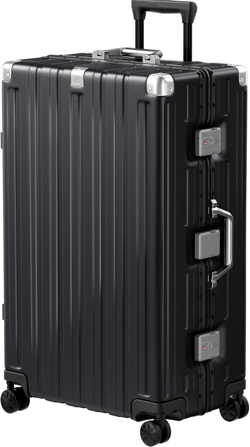 Krute Aluminum Frame Luggage, 28 Inch Checked Suitcase
