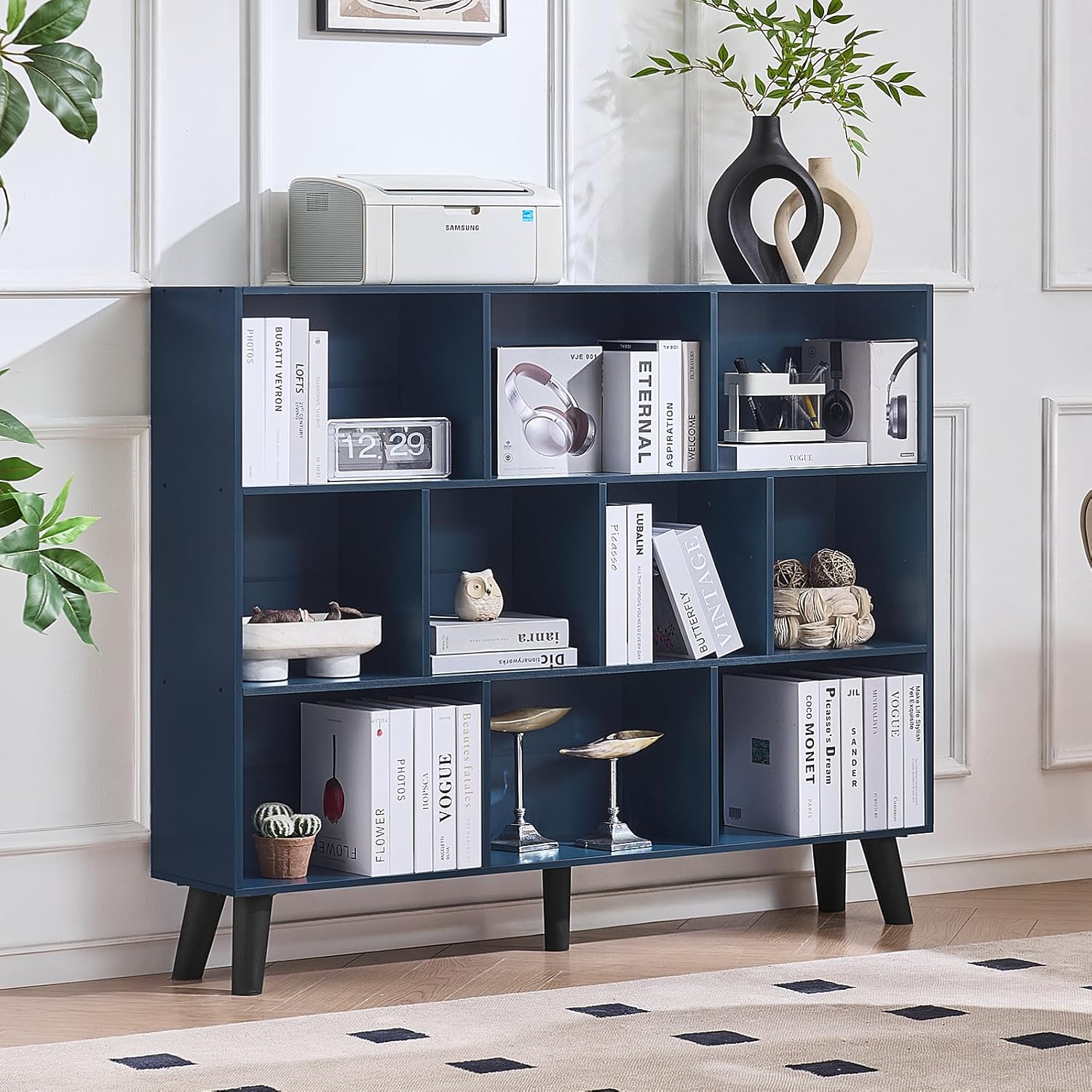 LEYAOYAO 10 Cube Bookshelf, 3 Tier Vintage 55"